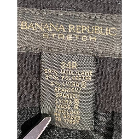 Banana Republic Mens Stretch Wool-Blend Dress Pants 34R Gray - Picture 6 of 11